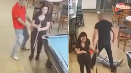 Karısını taciz eden adamı yumrukla yere serdi! İzleyenler ikiye bölündü