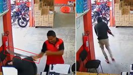 Kan donduran anlar kamerada! Kasayı boşaltan hırsıza hayatının şokunu yaşattı