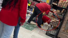 Markette kaos! Açık kapıdan girdi, ortalık karıştı