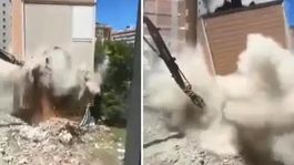 Esenyurtta yıkım sırasında binanın çöktüğü anlar kamerada