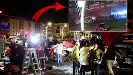 Giresunda 5 kişinin öldüğü kaza anı kamerada! Araçları biçen tır hiç fren yapmamış