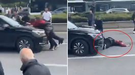 CHP Genel Merkezi önünde araç kalabalığa dalıp bir kadına çarptı