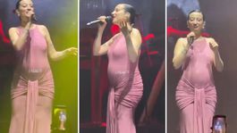 Karnı burnunda sahneye çıkan Melike Şahin, performansıyla tepki çekti