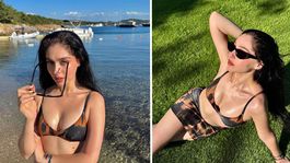 Cemre Baysel yaz sezonunu açtı, leopar desenli bikinisiyle göz kamaştırdı