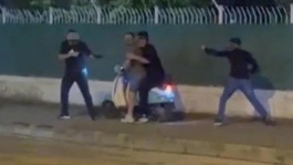 Osmaniyede düğün salonu önünde çıkan silahlı kavganın görüntüleri ortaya çıktı