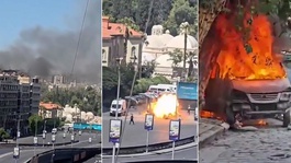 Şamda Macronun otelinin yakınındaki patlamadan ilk görüntü