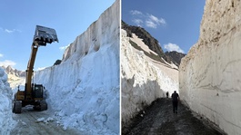 Cilo Dağında temmuzda kar mücadelesi
