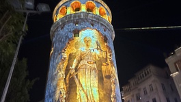 Galata Kulesinde 15 Temmuz mapping gösterisi