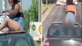 Hareket halindeki araç üstünde uygunsuz harekete gözaltı