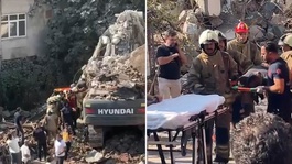 Küçükçekmece’de kontrollü yıkım kontrolden çıktı! Operatör enkaz altında kaldı