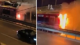 Kağıthane’de metrobüs alevlere teslim oldu, yolcular tahliye edildi