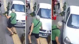Ezilmekten kıl payı kurtuldu! Yürekleri ağza getiren anlar kamerada