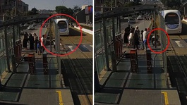 5 yaşındaki kız çocuğunu tramvayın altında kalmaktan son anda kurtardı