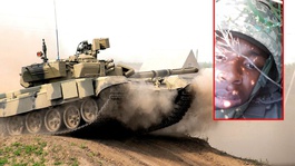 Üzerinden geçen tankı böyle kaydetti
