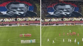 Kızılyıldız-Partizan derbisinde skandal görüntüler! Ratko Mladiç için saygı duruşu