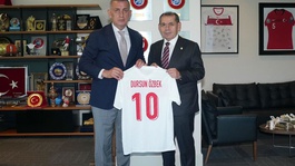 Dursun Özbekten, TFF Başkanı Hacıosmanoğluna ziyaret
