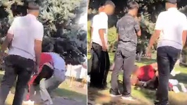 Parkta öldüresiye dayak! Utanmadan kayda aldılar 