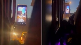 Seyir halindeki özel halk otobüsü şoförü canlı yayın açtı