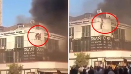 Ataşehirde markette çıkan yangın üst katlara sıçradı; mahsur kalanlar çatıdan atladı