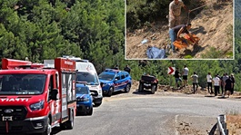 Yayla yolunda feci son! Sepetli motosikletle uçuruma yuvarlandı 