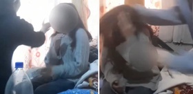 Dehşete düşüren görüntüler Küçük kızı defalarca tokatladılar