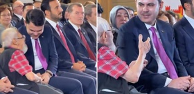Kura töreninde korumaları aşan yaşlı amcanın Bakan Kurum’la gülümseten anları