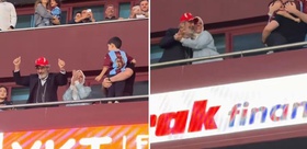 Trabzonspor gol attıkça Berat Albayrak ve ailesi coştu