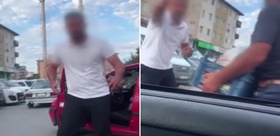 Trafikte “Neden kornaya bastın“ kavgası Öfkeli sürücünün dehşet saçtığı anlar kamerada