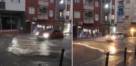 Trabzon’da şaşkına çeviren olay Şiddetli yağmur kasisi yerinden söktü