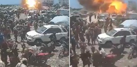 Yemen’de pazar yerine saldırı Büyük patlama kamerada