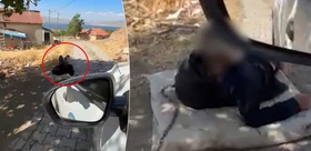 Yaşlı adamı ellerini zincirleyip ağaca bağladılar