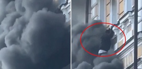Kiev Bilimler Akademisi’ne dron saldırısında akademisyenler yangın dan kaçmak için pencerelerden atladı