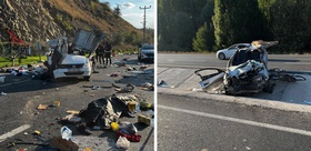 Ankara’da feci kaza Takla atan otomobil karşı şeride uçtu: 2 ölü
