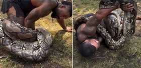 ’Tarzan’ 6 metrelik dev pitonla boğuştu: Gerçekten çok ucuz atlattım