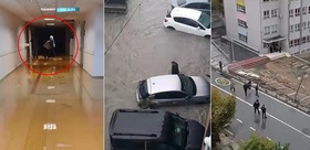 İstanbul’da hayatı felç eden yağış Okulun istinat duvarı çöktü, araştırma hastanesini su bastı