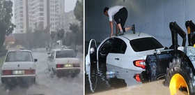Sağanak yağış Adana’yı da vurdu: Yollar göle döndü