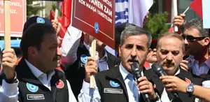 İş bırakan memurlar Hazine ve Maliye Bakanlığı’nın önünde: Alnını karışlarım