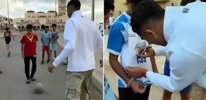 Dünyaca ünlü futbolcu yolda gördüğü manzaraya kayıtsız kalamadı