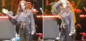 Sahnede kendinden geçen Yıldız Tilbe peruğunu çıkarıp halay çekti