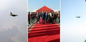 Cumhurbaşkanı Erdoğan’a Umman’da görkemli karşılama F-16’lar peş peşe havalandı