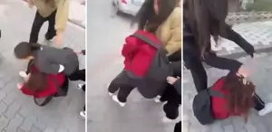 En büyüğü 13 yaşında Bir grup kız çocuğu, başka bir kız çocuğunu böyle darp etti