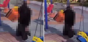 Çocuk parkında dehşete düşüren görüntü