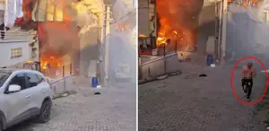 6 kişinin öldüğü yangında tüyler ürperten görüntü: Alevlerin arasından çıkıp geldi