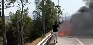 Porsche Yangını Canını Tehlikeye Attı