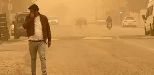 Şanlıurfa’da toz taşınımı Şehir resmen kızıla boyandı