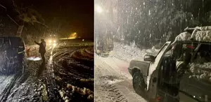 3 ile mevsimin ilk karı düştü Yollar kapandı