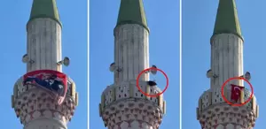 Kenti karıştıran bayrak iddiası Görüntü elden ele dolaşıyor