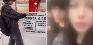 Katledilen İkbal Uzuner’in mezarı başında infial yaratan görüntüler