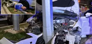 Aynı yolda yarım saatte iki kaza Yaralı sürücünün ilk sözü herkesi şaşırttı