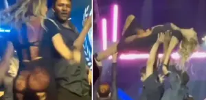 Yonca Evcimik’ten nefes kesen ’’Lambada’’ şovu Giydiği iddialı elbise olay oldu